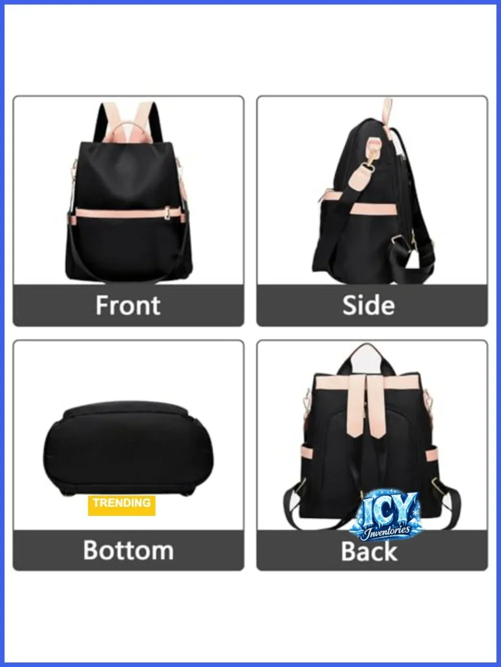 Anti Theft Backpack Purse for Women Oxford Cloth Travel Shoulder Bag